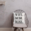 Wife Mom Boss Linen Pillow