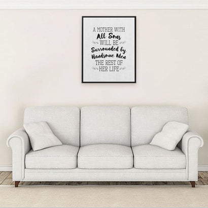 A Mother With All Sons Framed Matte Canvas