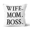 Wife Mom Boss Linen Pillow