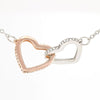 To My Mom My Strong Woman Interlocking Double Heart Necklace