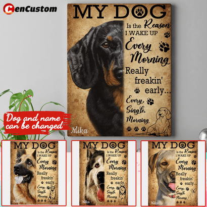 The Reason I Wake Up Every Morning Personalized Canvas