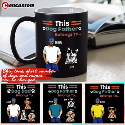 This Dog Dad Belongs To His Dog Personalized Mug
