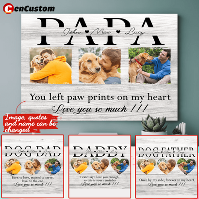 Dog Father Once By My Side, Forever In My Heart Personalized Canvas