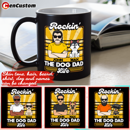 Rockin' The Dog Dad Life Personalized Mug