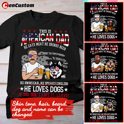 This is American Dad, He Loves Dogs Personalized Shirt