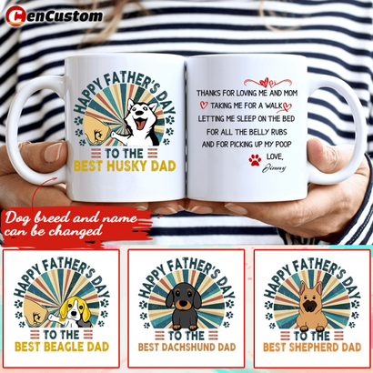 Happy Father's Day To The Best Dog Dad Personalized Mug