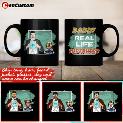 Daddy Real Life Super Hero Personalized Mug