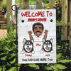 Welcome To The Dog's House Personalized Garden Flag