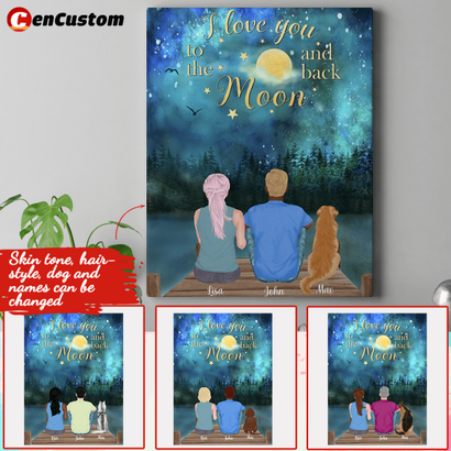 I Love You To The Moon And Back Personalized Canvas