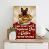 Time Spent With Dogs And Coffee Is Never Wasted Personalized Canvas