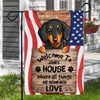 Welcome To The House Where All Things Are Grown With Love Personalized Garden Flag