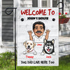 Welcome To The Dog's House Personalized Garden Flag