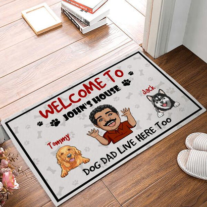Welcome To The Dogs House Personalized Doormat
