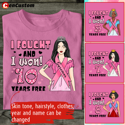 I Fought And I Won Breast Cancer Personalized Shirt