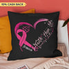 Faith Hope Love Breast Cancer Awareness Personalized Pillow