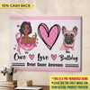 Cure, Love and Dog Breast Cancer Awareness Personalized Canvas