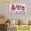 Cure, Love and Dog Breast Cancer Awareness Personalized Canvas