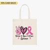 Peace Love Cure Breast Cancer Awareness Personalized Bags