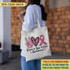 Peace Love Cure Breast Cancer Awareness Personalized Bags