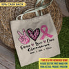 Peace Love Cure Breast Cancer Awareness Personalized Bags