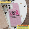 Peace Love Cure Breast Cancer Awareness Personalized iPhone 12/12 Pro Clear Case