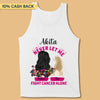 Dog Never Let Me Fight Alone Breast Cancer Awareness Personalized Shirt