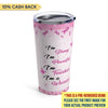 I Am Strong I Am Powerful Breast Cancer Awareness Personalized 20oz Tumbler