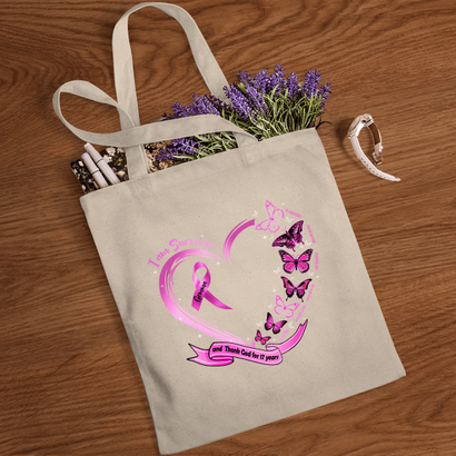 Im A Survivor and Thank God Breast Cancer Awareness Personalized Bag