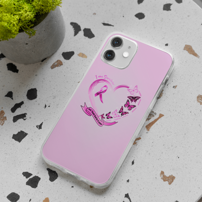 Im A Survivor and Thank God Breast Cancer Awareness Personalized iPhone 12/12 Pro Clear Case