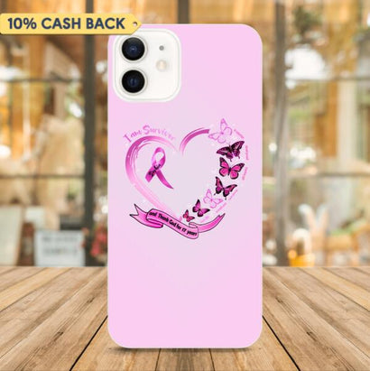 Im A Survivor and Thank God Breast Cancer Awareness Personalized iPhone 12/12 Pro Clear Case
