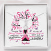 You're Warrior And Warrior Don't Quit Breast Cancer Awareness Personalized Interlocking Necklace