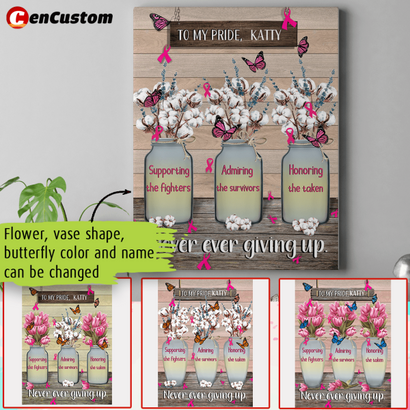 To My Pride Breast Cancer Awareness Personalized Canvas
