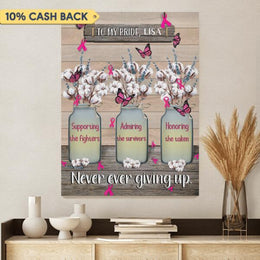 To My Pride Breast Cancer Awareness Personalized Canvas