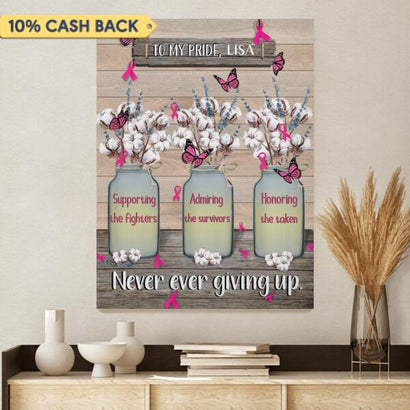 To My Pride Breast Cancer Awareness Personalized Canvas
