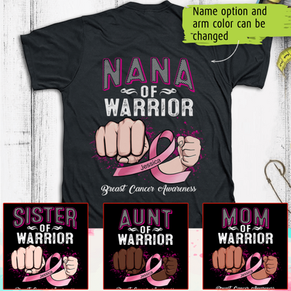Mom Of Warrior Breast Cancer Awareness Personalized Shirt
