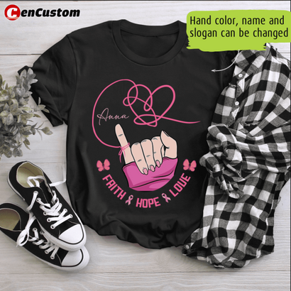 Hope Strength Love Breast Cancer Awareness Personalized Shirt
