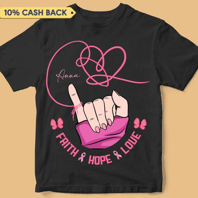 Hope Strength Love Breast Cancer Awareness Personalized Shirt