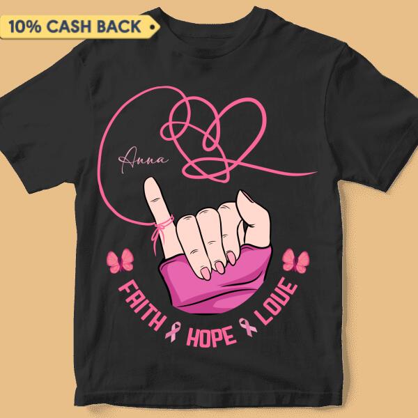 Hope Strength Love Breast Cancer Awareness Personalized Shirt