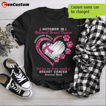 October Is National Breast Cancer Awareness Personalized Shirt