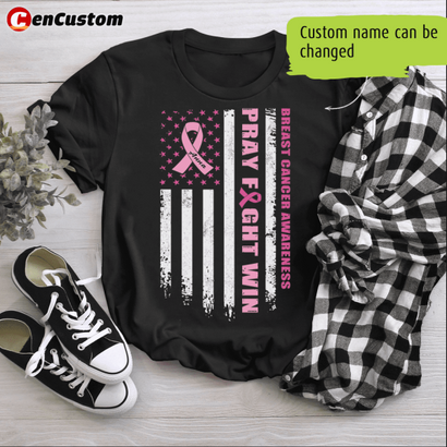 Pray Fight Win Breast Cancer Awareness Personalized Shirt