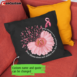 Ready For the Fight Determined To Win Breast Cancer Awareness Personalized Pillow