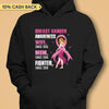 Wife Mom Fighter Breast Cancer Awareness Personalized Shirt