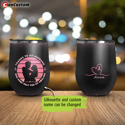 Pray For My Healing Breast Cancer Awareness Personalized Tumbler