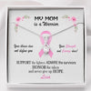 My Mom Is A Warrior Breast Cancer Awareness Personalized Interlocking Necklace