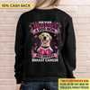 Never Underestimate A Dog Mom Breast Cancer Awareness Personalized Shirt