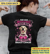 Never Underestimate A Dog Mom Breast Cancer Awareness Personalized Shirt