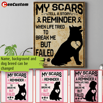 My Scars Tell A Story Breast Cancer Awareness Personalized Canvas