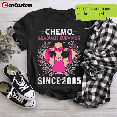 Chemo Graduate Survivor Breast Cancer Awareness Personalized Shirt