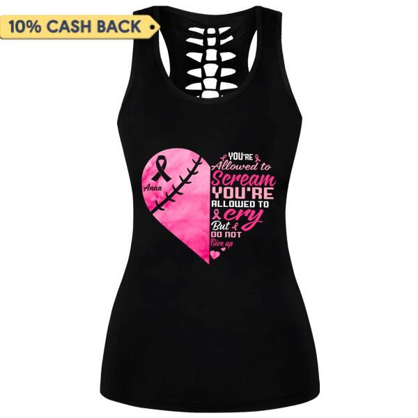 You're Allowed To Cry But Do Not Give Up Breast Cancer Awareness Personalized Sportswear Set