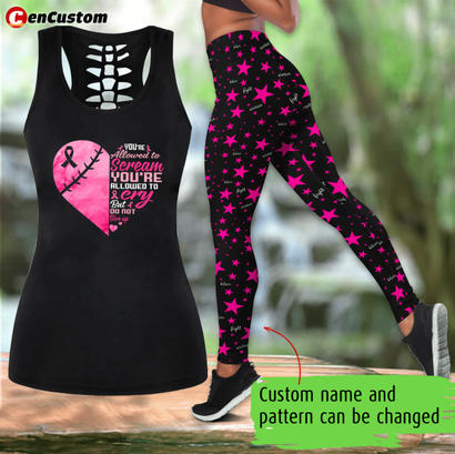 You're Allowed To Cry But Do Not Give Up Breast Cancer Awareness Personalized Sportswear Set
